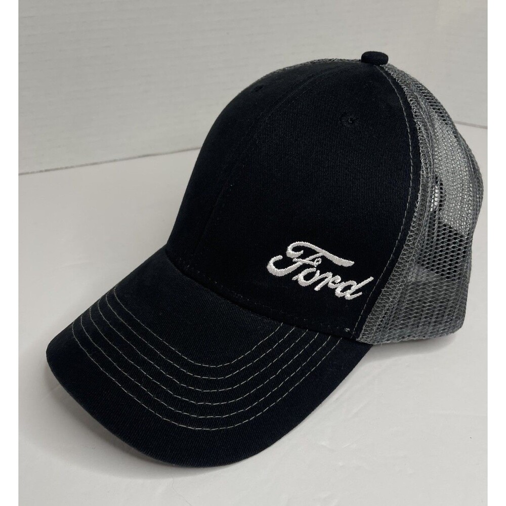 Ford Black Gray Trucker Hat Cap SnapBack